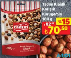 TADIM KLASİK KARIŞIK KURUYEMİŞ 180 G TADIM KLASİK KARIŞIK KURUYEMİŞ 180 G